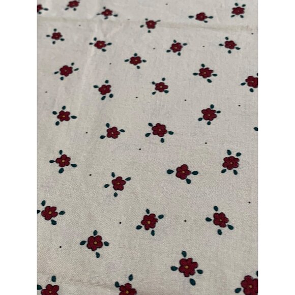 Vintage Beaver Creek Collections Cotton Floral Fabric 16" x 44" Wide With Red Fl - Picture 1 of 7